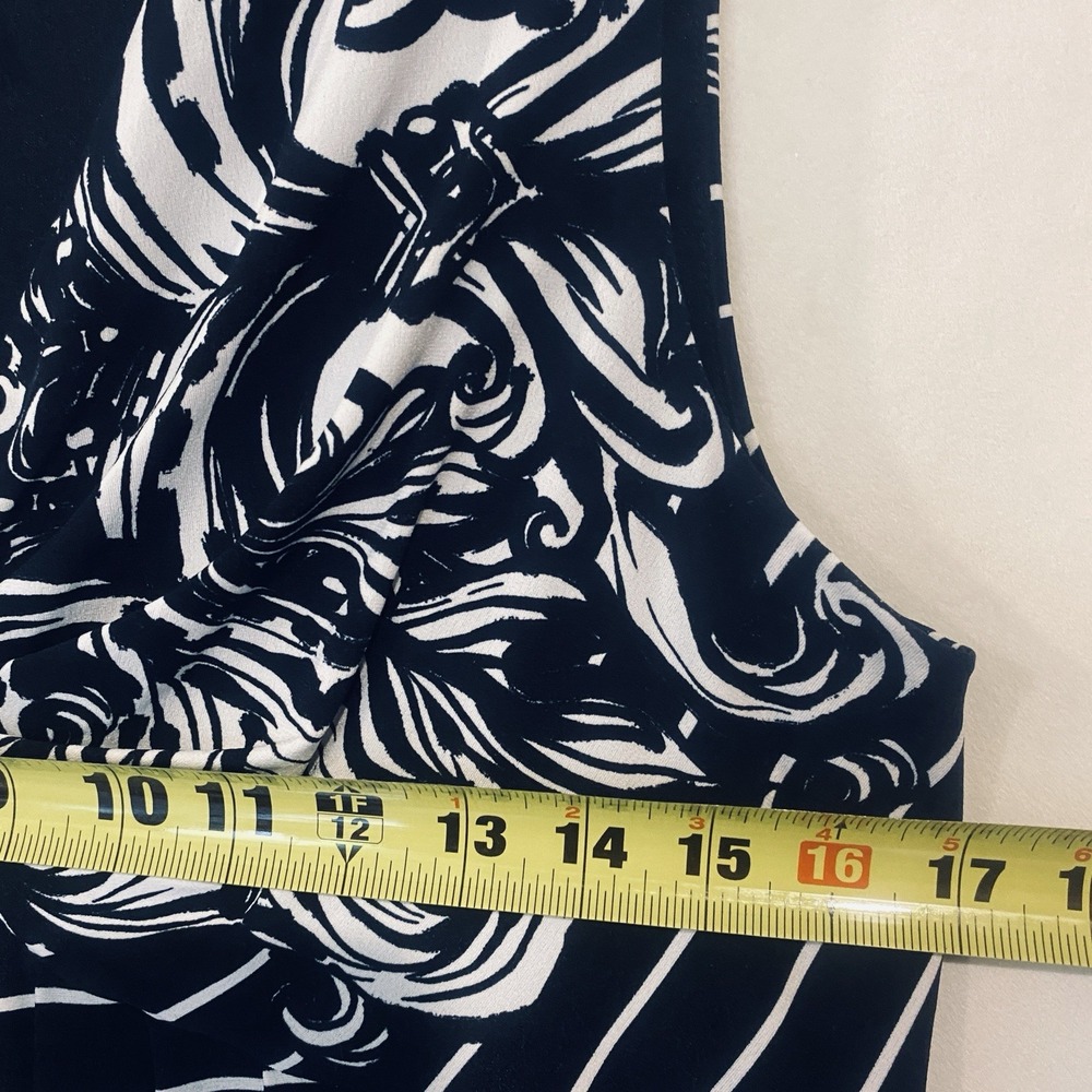 NWT CHICO'S Sleeveless Black & White Striped Stretch Hi- Low Midi Dress Size 2/L - Picture 4 of 6